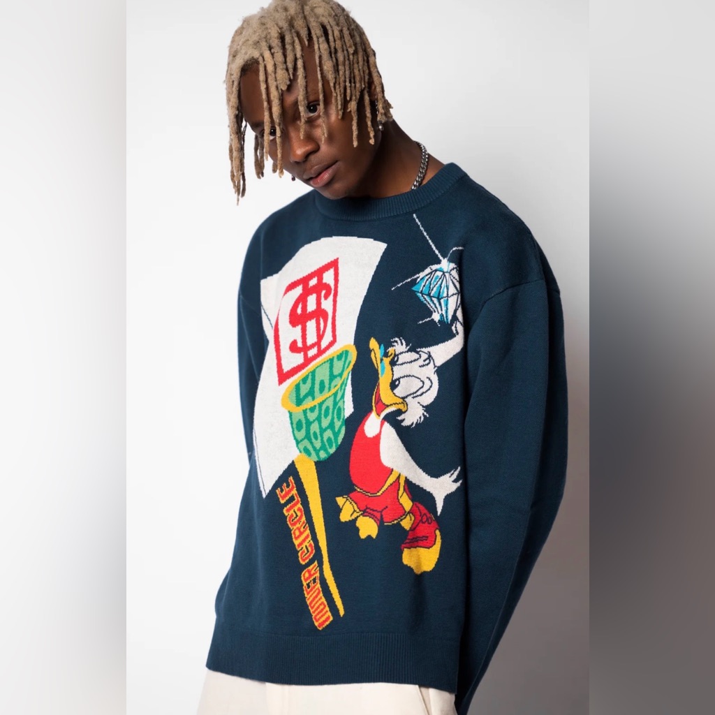 Intl Collective Mens Jacquard Graphic Sweater Size S